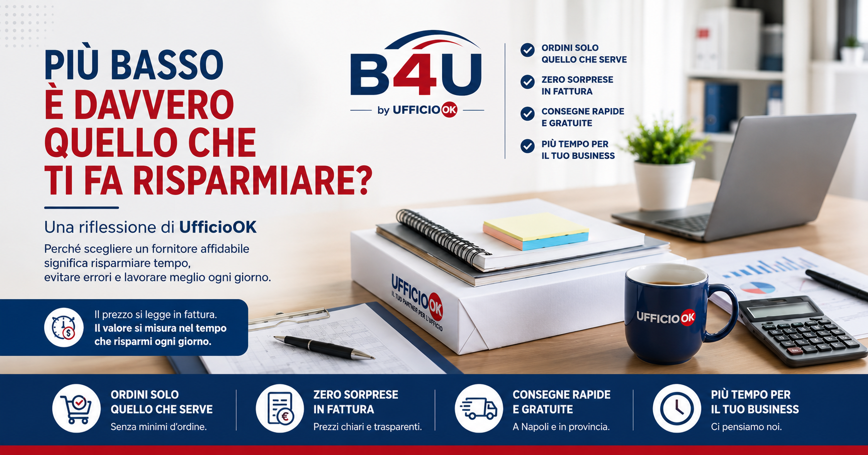 B4U by UfficioOK - Il nostro metodo per forniture per ufficio affidabili, prezzi trasparenti, consegne rapide e assistenza dedicata.