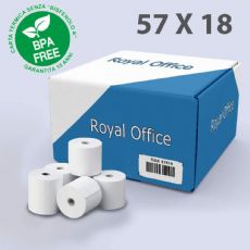 Scatola confezione da 100 rotoli in carta termica formato micro 57x18mm POS Royal Office BPA Free