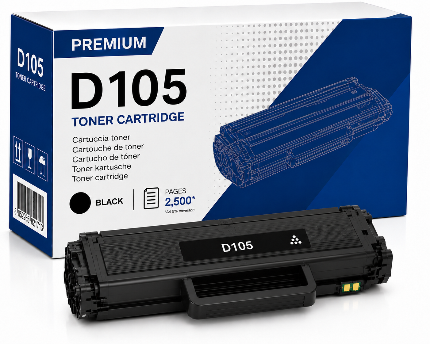 Toner Compatibile Samsung D105L Nero Premium per ML1910 SCX4600 2500 Pagine