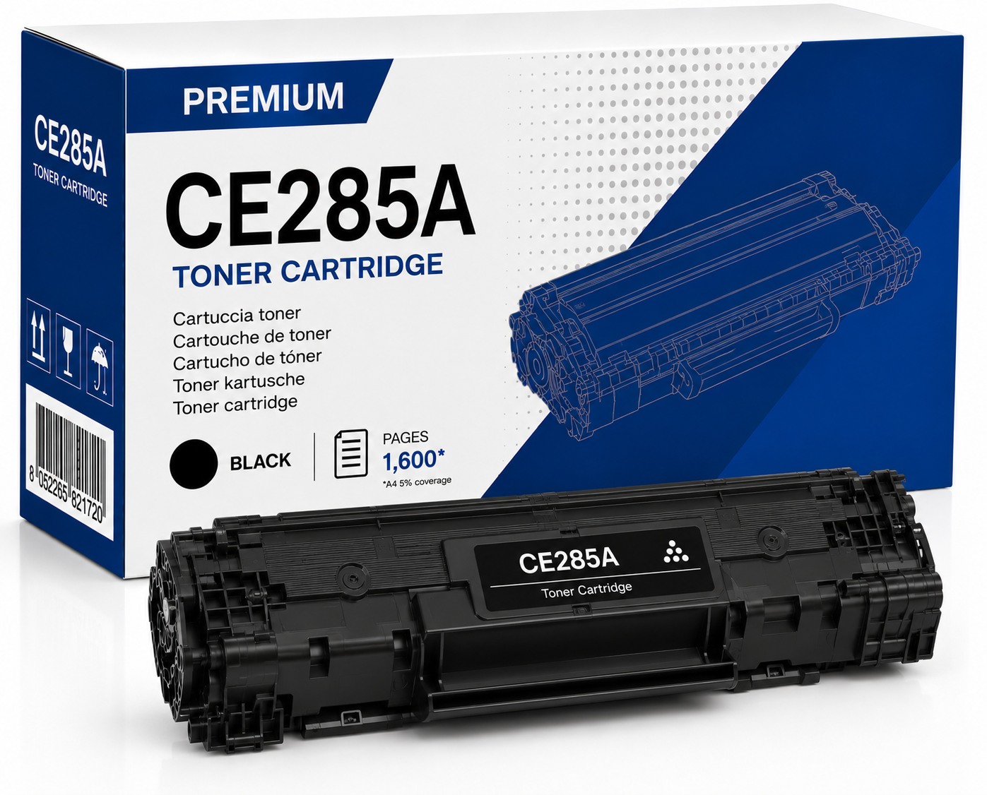 Toner Compatibile HP CE285A 85A Nero Premium per LaserJet P1102 M1132 1600 Pagine