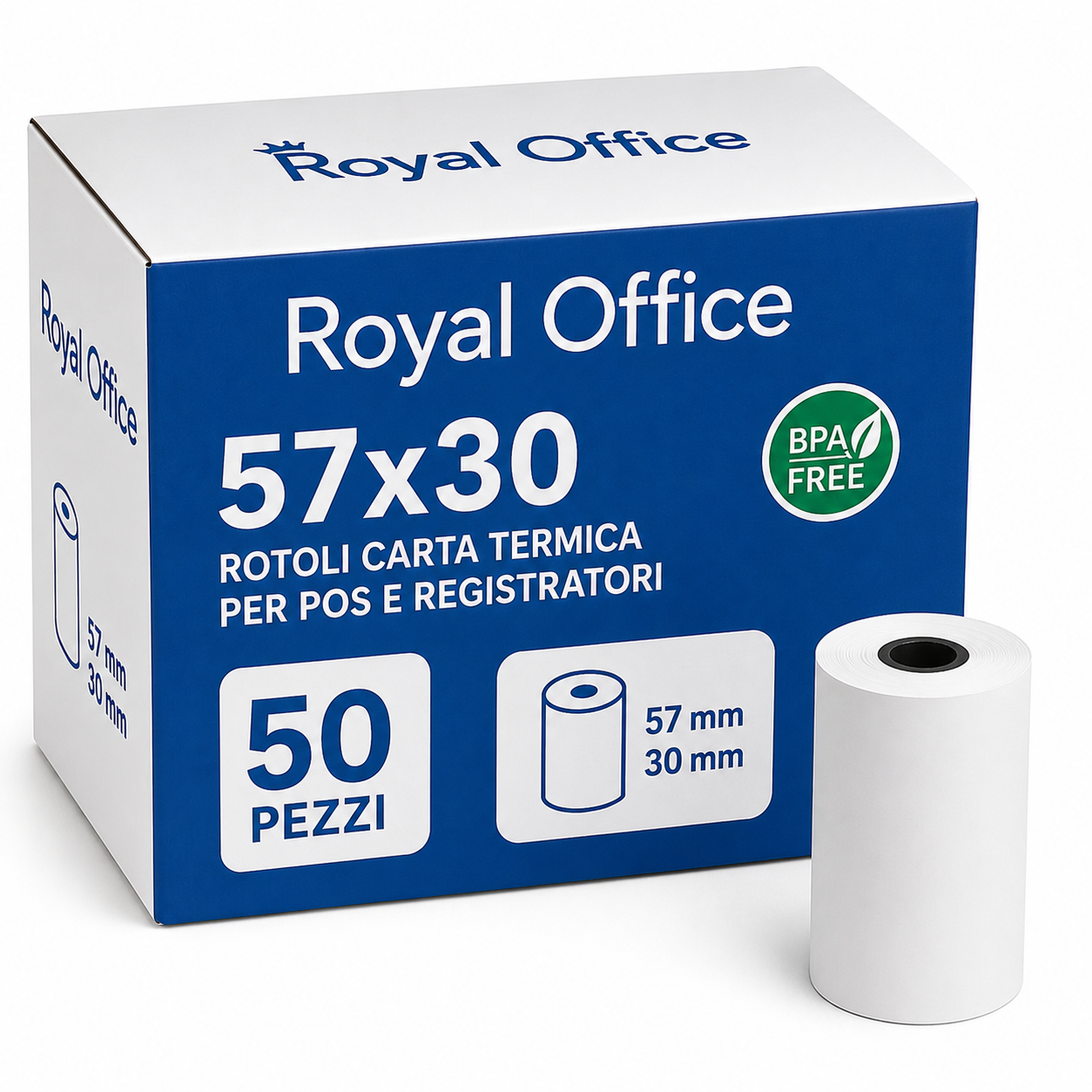 Rotoli Carta Termica 57x30 BPA Free per POS e Registratori di Cassa – Alta Qualità