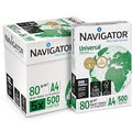 Confezione scatola intera da 5 risme di carta bianca Premium Navigator Universal formato A4 da 80gr per stampanti ufficio