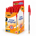 Penne BIC Cristal rosse, confezione da 50 pezzi