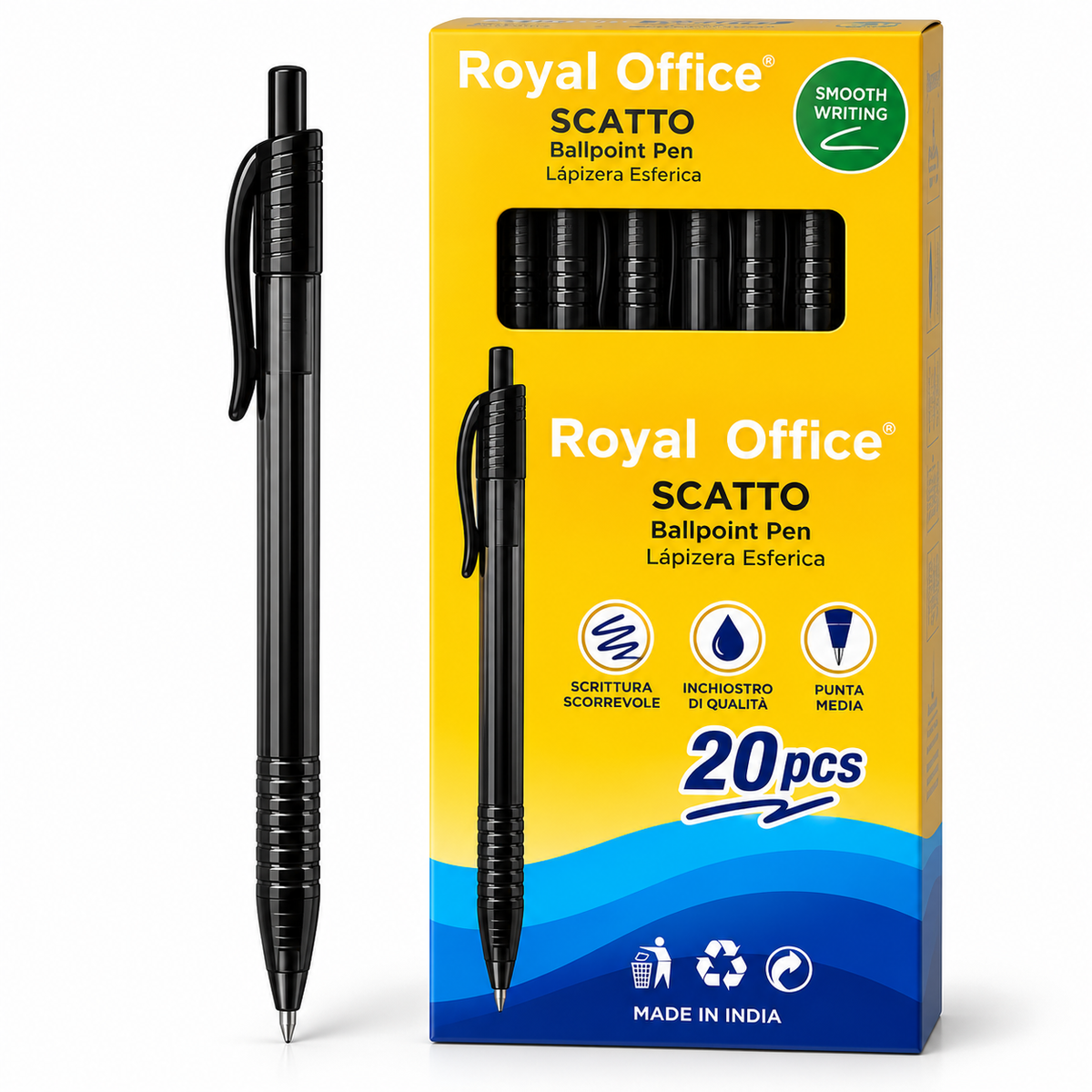 Royal Office R20 nera con confezione da 20 penne